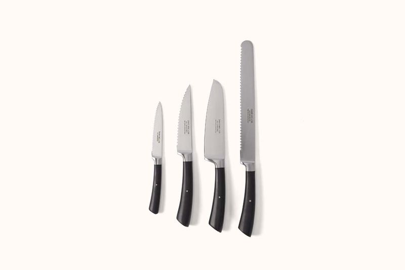 DAVID MELLOR STAINLESS STEEL BLACK HANDLE SPECIALIST BOXED KNIFE SET