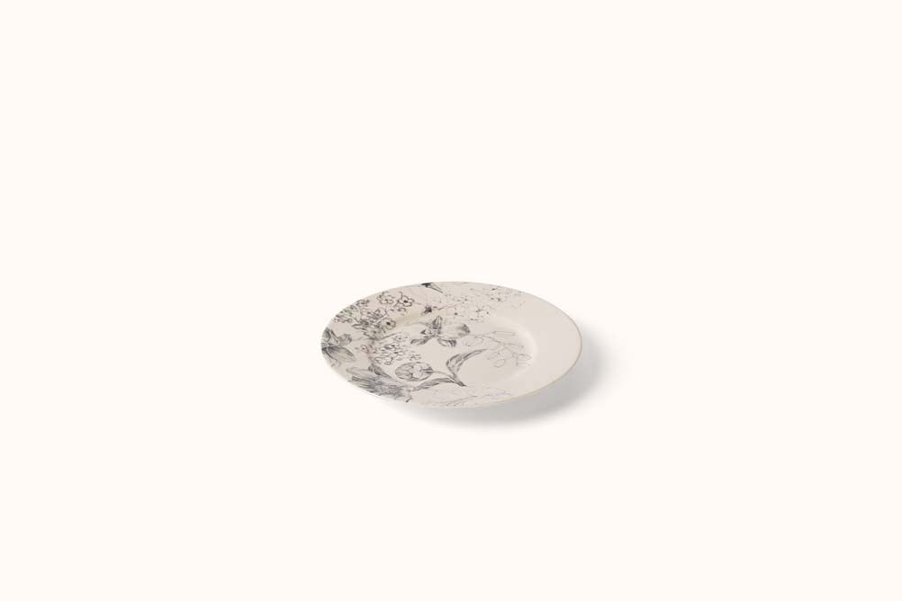 FRANCESCA COLOMBO BLACK FLORAL PLATES