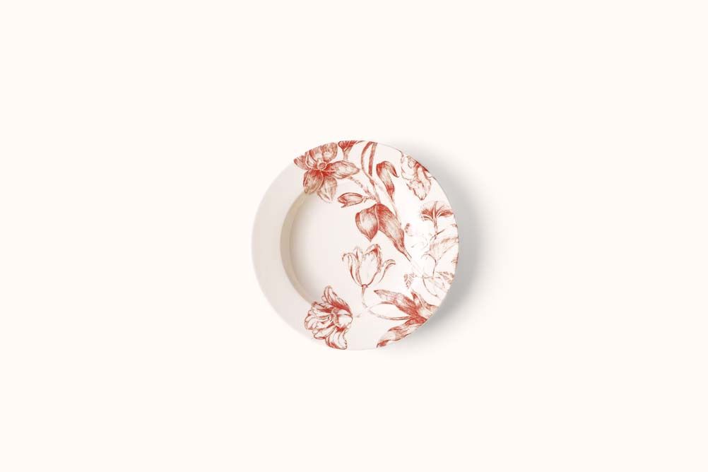 FRANCESCA COLOMBO RED FLORAL PLATES