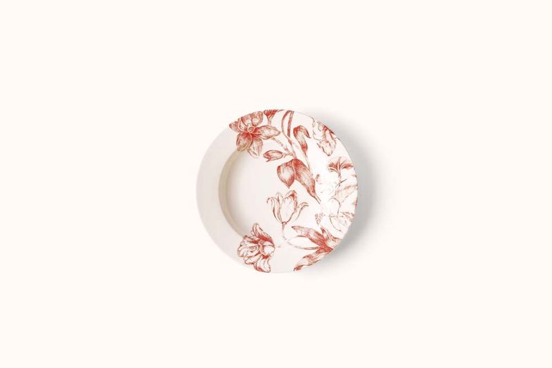 FRANCESCA COLOMBO RED FLORAL PLATES