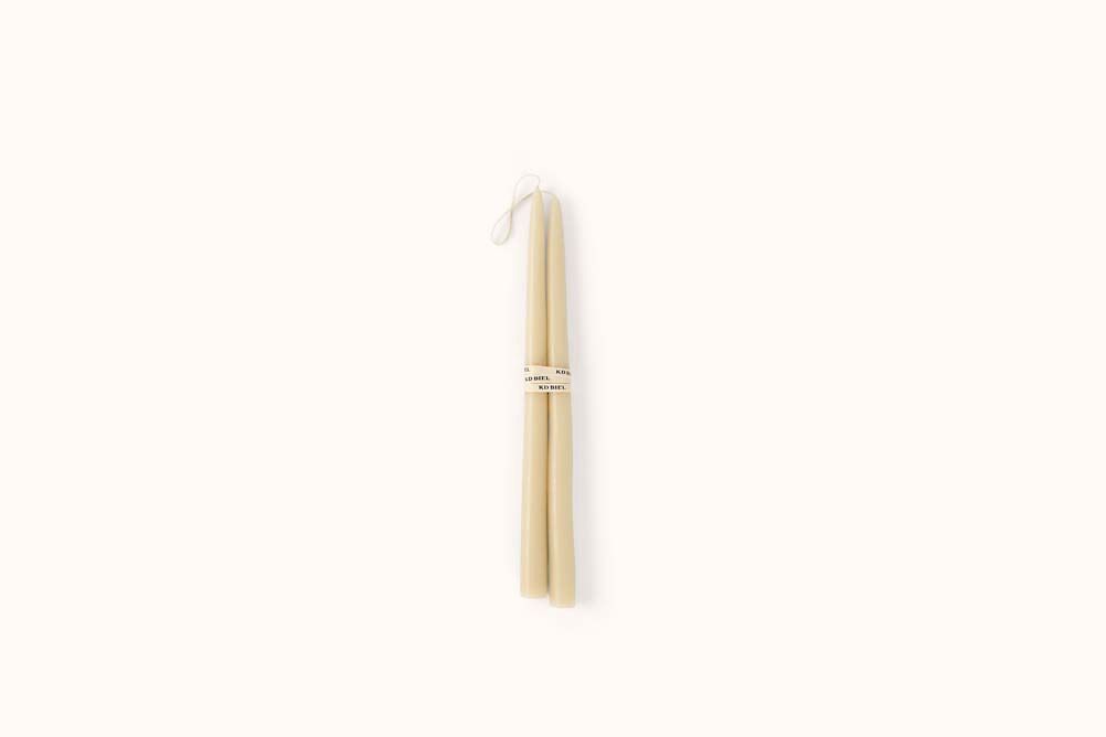KD BIEL 12&quot; DIPPED TAPER CANDLES, Colour: PARCHMENT