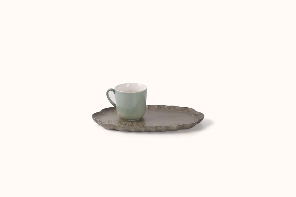 IFUJI RINKA OVAL PLATE, Colour: GREY