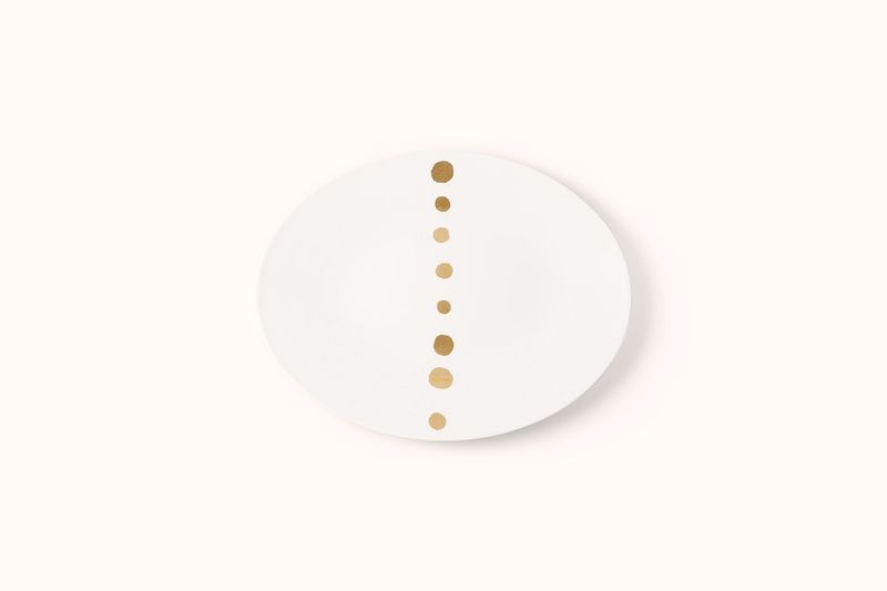 DIBBERN FINE BONE CHINA GOLDEN PEARLS OVAL TRAY