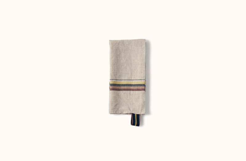 LIBECO OATMEAL LUCERNE STRIPE DOCK KITCHEN TOWEL