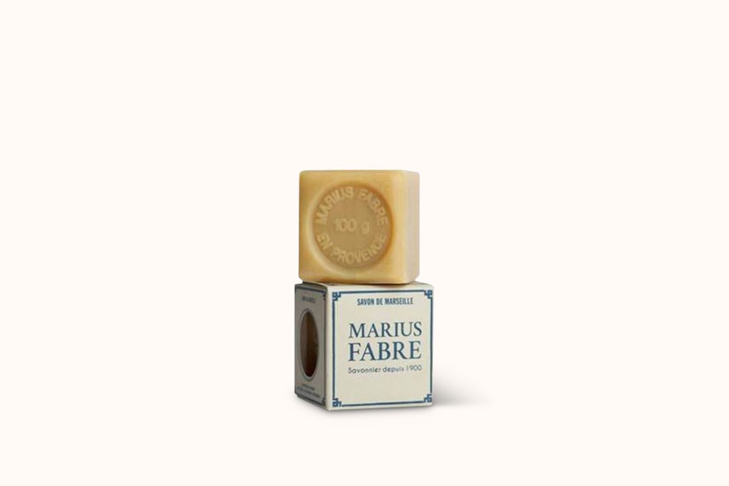 MARIUS FABRE MARSEILLE LAUNDERING SOAP, TRESOR BLUE DINNER PLATE: 200 GRAMS