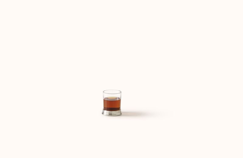MATCH PEWTER AND CRYSTAL NEAT SHOT GLASS