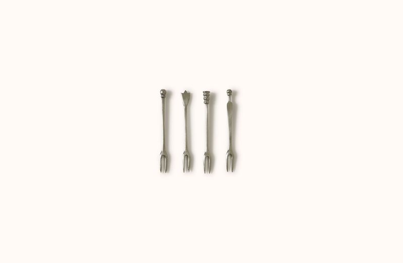 MATCH PEWTER ASSORTED OLIVE FORKS SET
