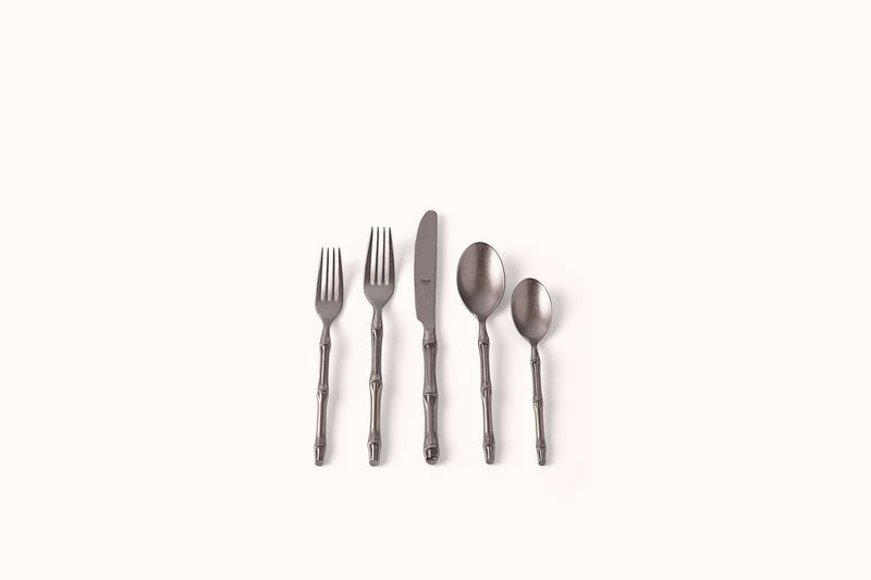 MEPRA VINTAGE PEWTER STAINLESS STEEL BALI BAMBOO FLATWARE SET