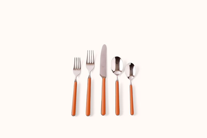 MEPRA RUST ON POLISHED STAINLESS STEEL FANTASIA FLATWARE SET