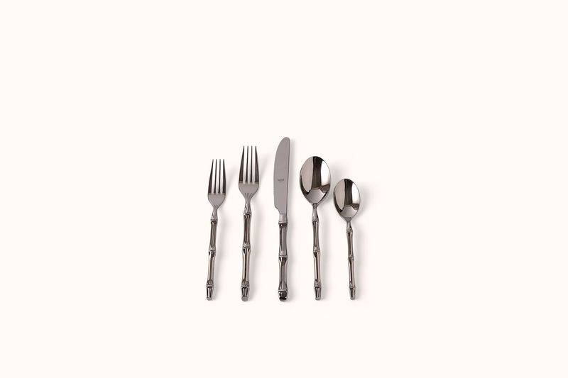 MEPRA POLISHED STAINLESS STEEL BALI BAMBOO FLATWARE SET