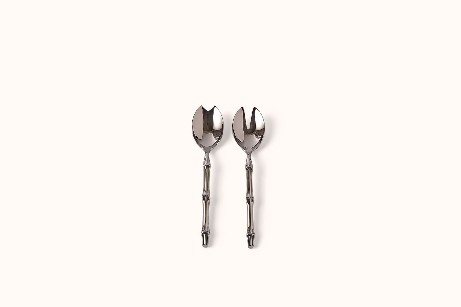 MEPRA POLISHED STAINLESS STEEL BALI BAMBOO SALAD SET
