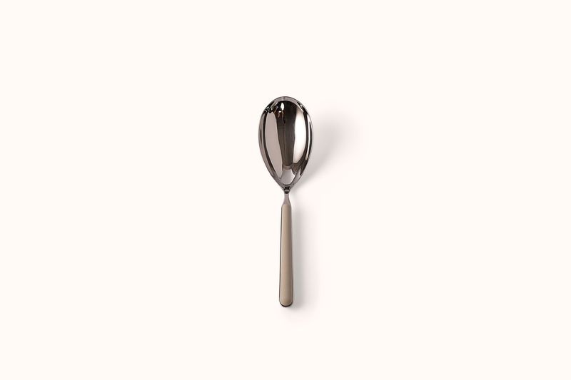 MEPRA TAUPE ON POLISHED STAINLESS STEEL FANTASIA RISOTTO SPOON