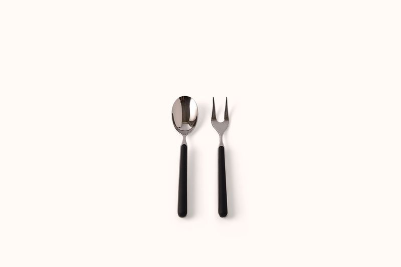 MEPRA BLACK ON POLISHED STAINLESS STEEL FANTASIA SERVE SET
