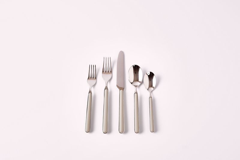 MEPRA TAUPE ON POLISHED STAINLESS STEEL FANTASIA FLATWARE SET