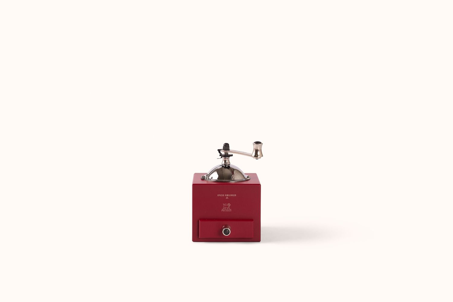PEUGEOT RED WOOD STAINLESS STEEL ROELLINGER PEPPER GRINDER