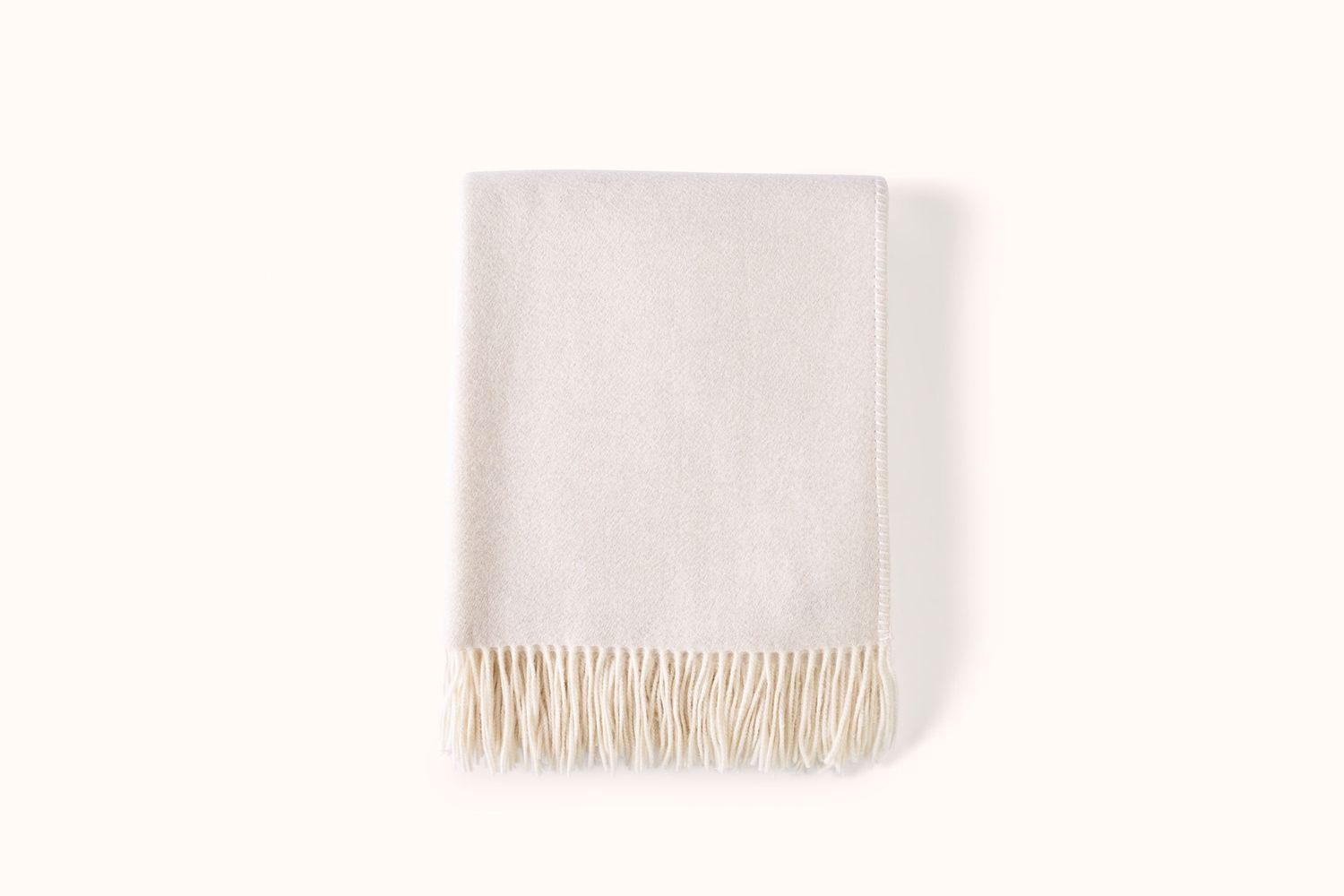 ALONPI ECRU AND PEARL DOUBLE-FACE CASHMERE THROW