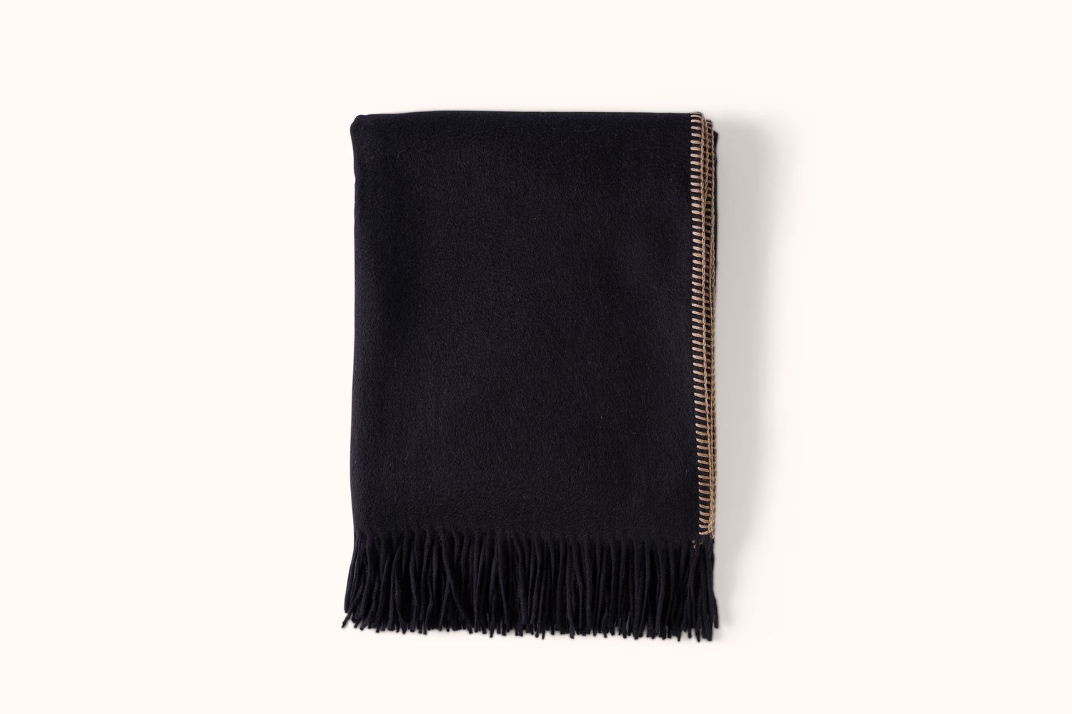 ALONPI BLACK AND STEEL DOUBLE-FACE CASHMERE THROW