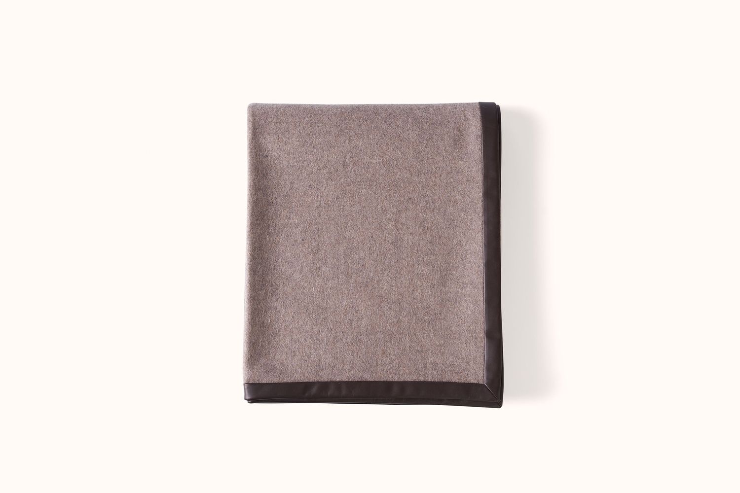 ALONPI GREY AND BEIGE NAPPA TRIM REVERSIBLE CASHMERE THROW