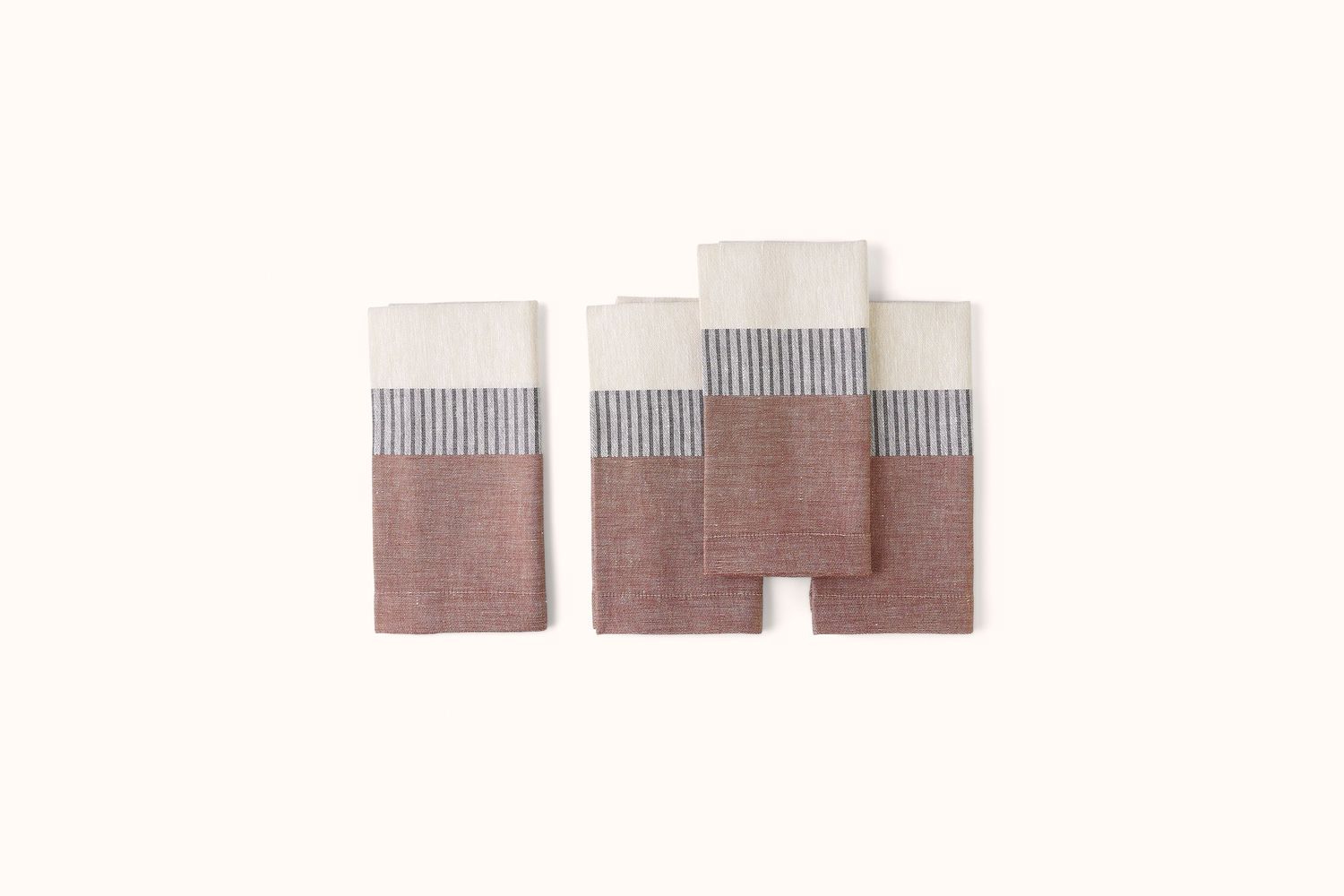 ARCOLAIO BINARIO NAPKIN, Colour: IVORY/RUST/BLUE