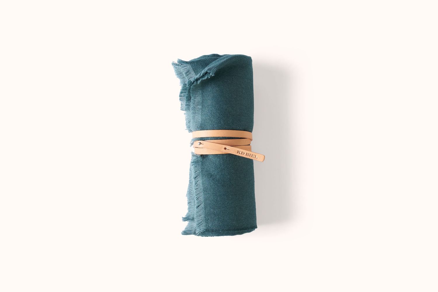 FELLS ANDES FOREST HERRINGBONE ALPACA THROW WITH LEATHER KD BIEL STRAP