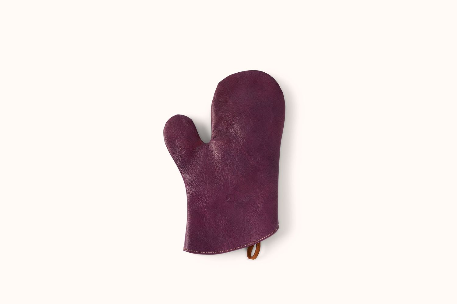 LINNY KENNY EGGPLANT LEATHER OVEN MITTS