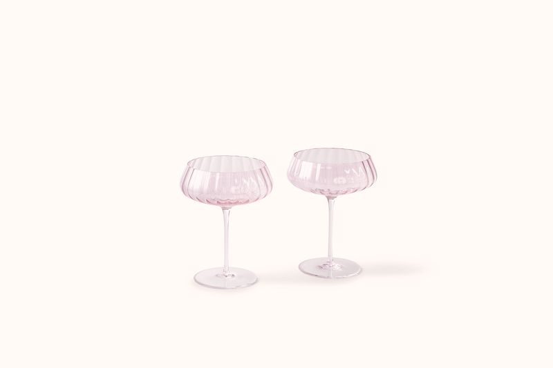 NUDE ROUND UP DUSTY ROSE COUPE GLASSES