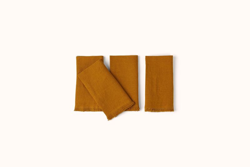 ONCE MILANO LINEN NAPKINS WITH FRINGING