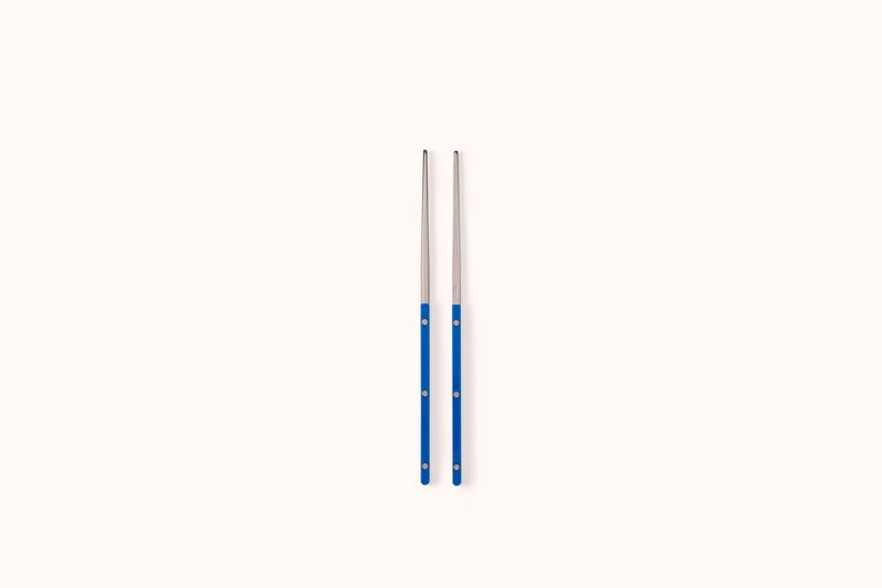 SABRE PARIS POLISHED STAINLESS STEEL LAPIS BLUE BISTROT CHOPSTICKS