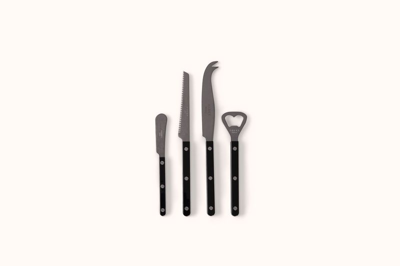 SABRE PARIS VINTAGE STAINLESS STEEL SOLID BLACK BISTROT APERITIF SET