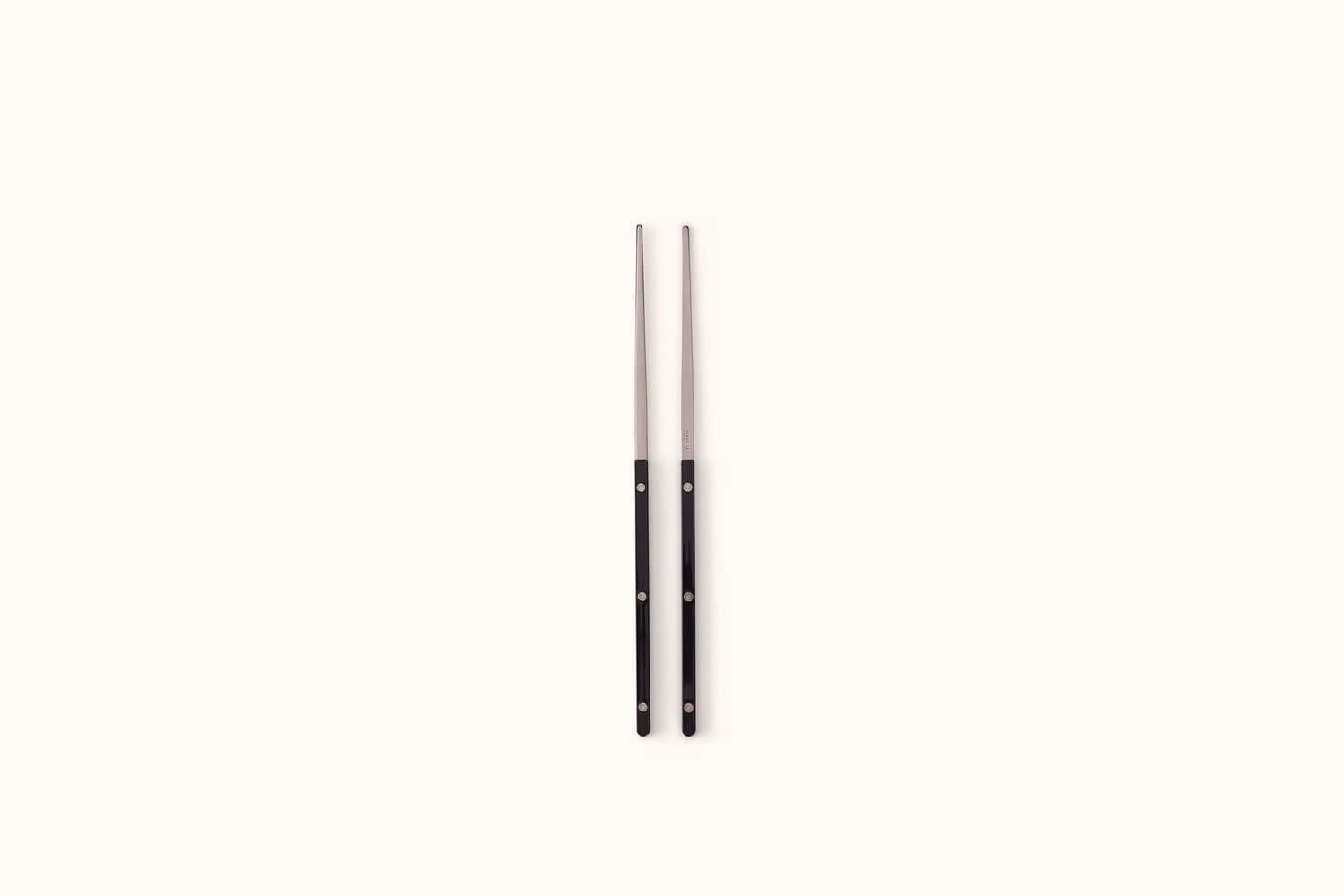 SABRE PARIS POLISHED STAINLESS STEEL SOLID BLACK BISTROT CHOPSTICKS