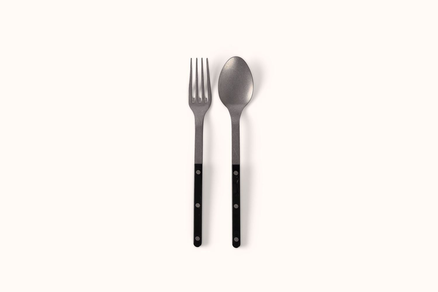 SABRE PARIS VINTAGE STAINLESS STEEL SOLID BLACK BISTROT SERVE SET