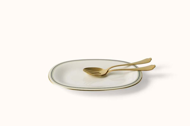 FURSTENBURG HERITAGE GREEN PORCELAIN OVAL PLATTER