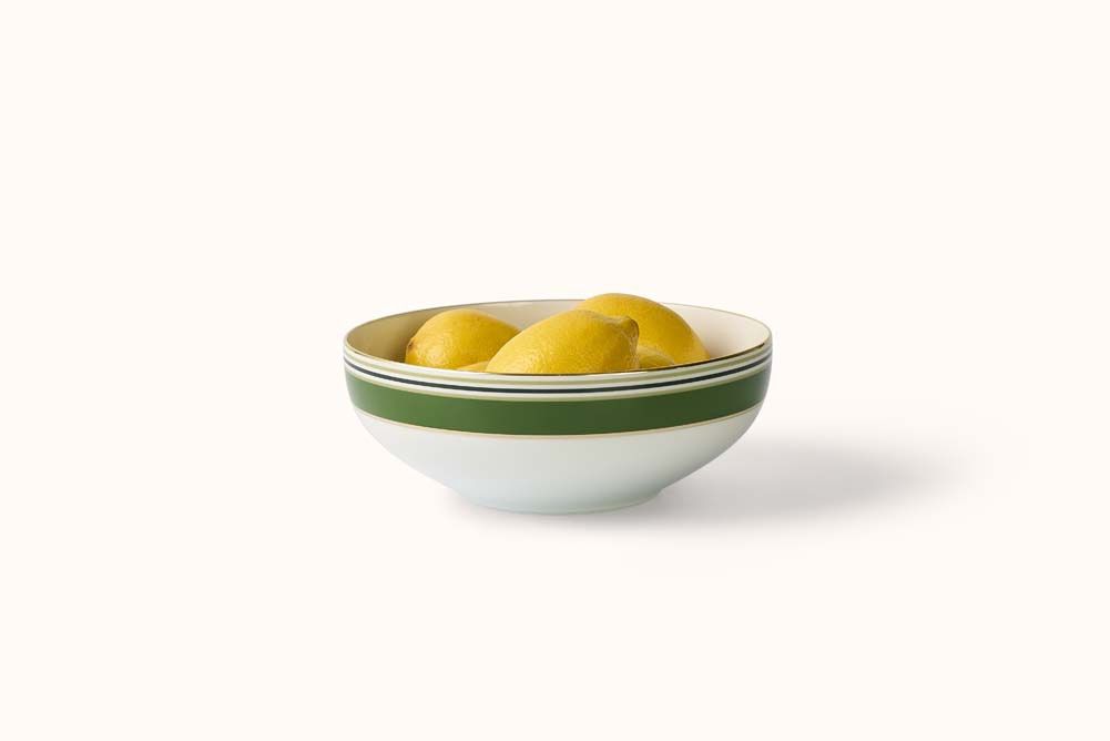 FURSTENBURG HERITAGE GREEN PORCELAIN SALAD BOWL
