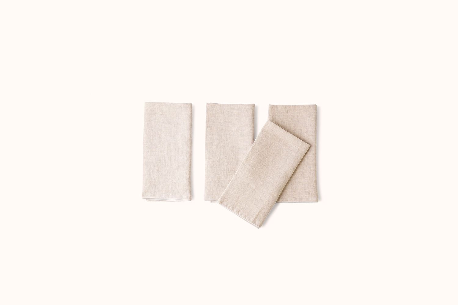 ONCE MILANO LINEN NAPKINS WITH ROLLED HEM, Colour: NATURAL/WHITE