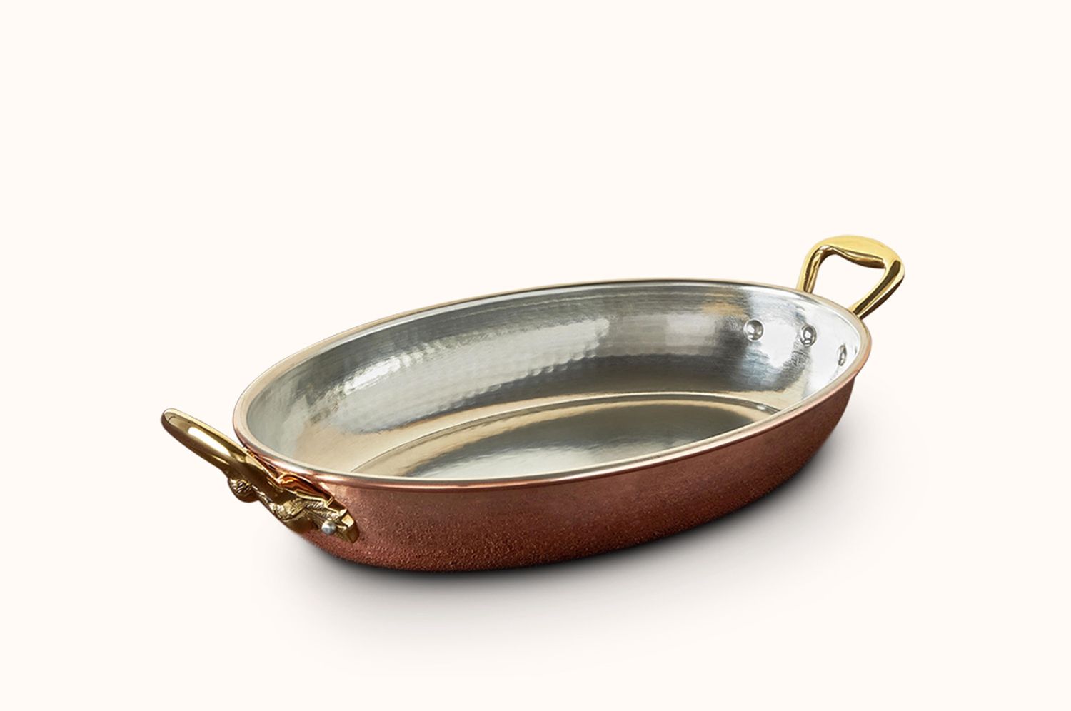RUFFONI HAMMERED COPPER 14&quot; OVAL OPEN ROASTER