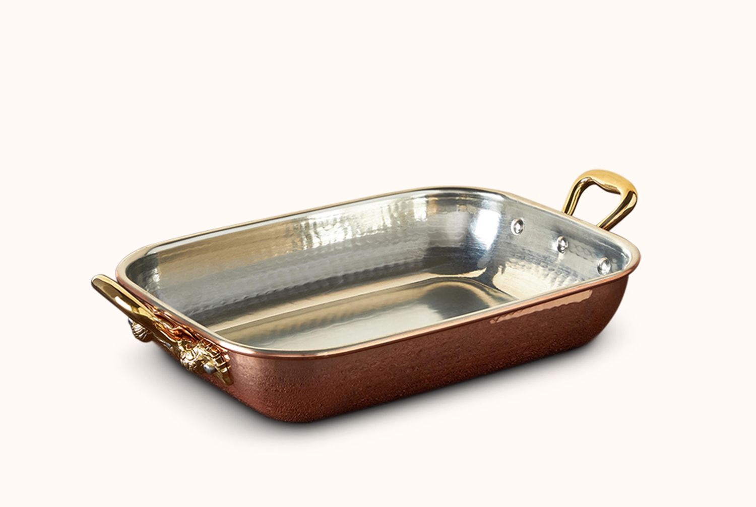 RUFFONI HAMMERED COPPER 12.5 RECTANGULAR OPEN ROASTER