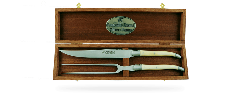 FONTENILLE-PATAUD LAGUIOLE CARVING SET - BONE