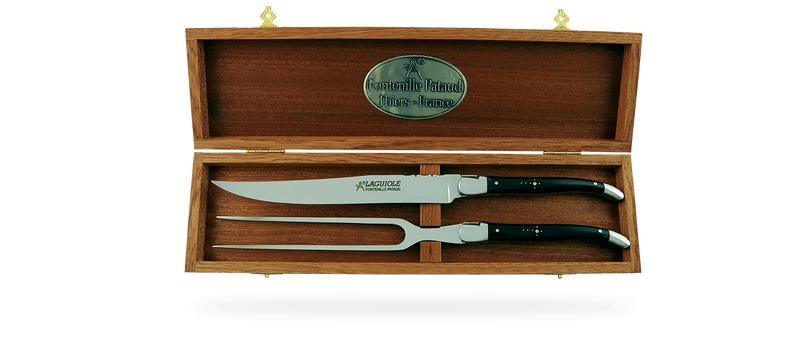 FONTENILLE-PATAUD LAGUIOLE CARVING SET - BUFFALO HORN