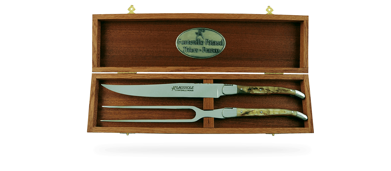 FONTENILLE-PATAUD LAGUIOLE CARVING SET - RAM HORN