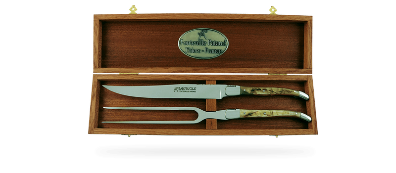 FONTENILLE-PATAUD LAGUIOLE CARVING SET - RAM HORN