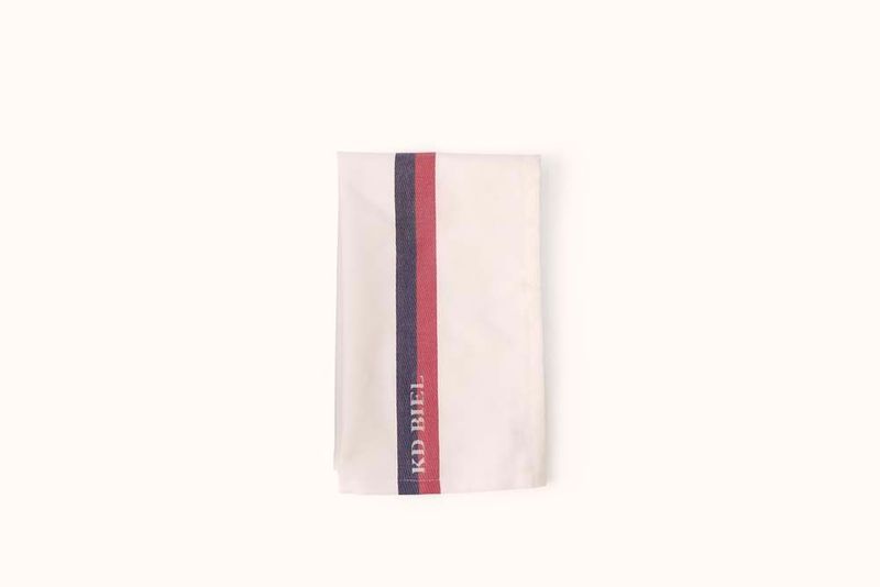 KD BIEL WHITE/RED/BLUE FRENCH JACQUARD GLASSWARE TOWEL