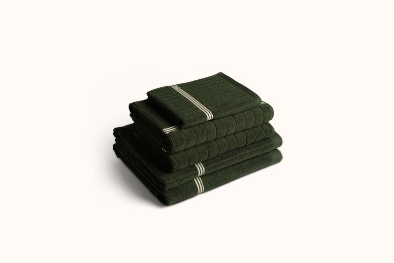 BAINA MOSS RIBBED TOWELS