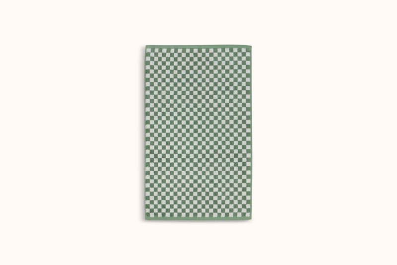 BAINA SAGE &amp; CHALK CHECKERBOARD BATH MAT