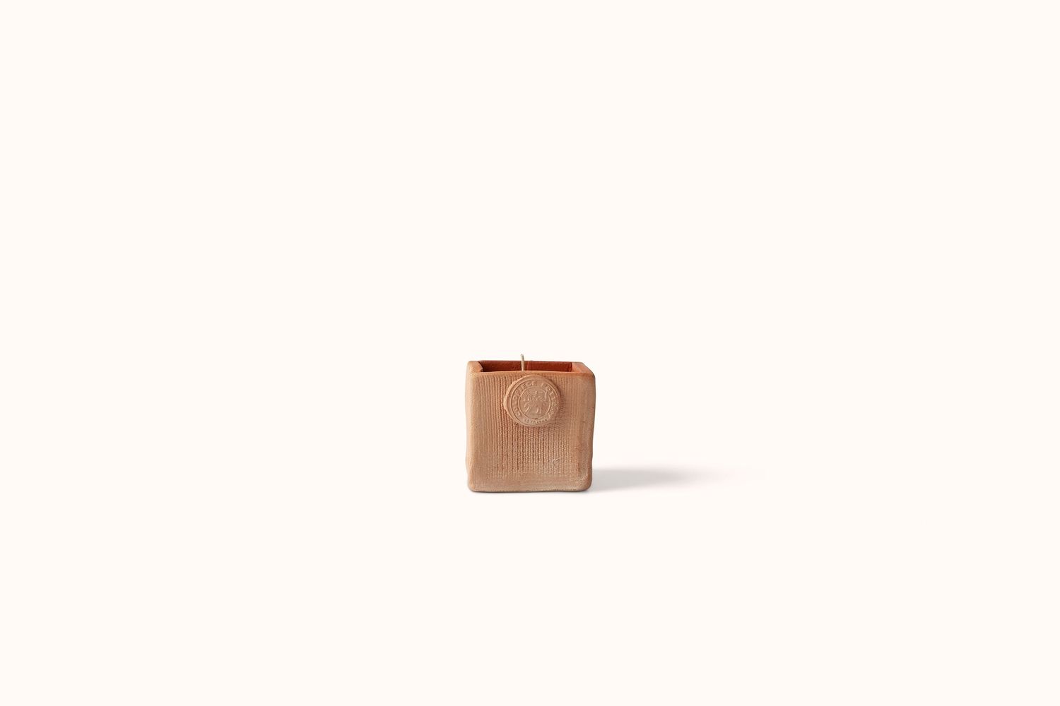 COLDPIECE POTTERY TUBEROSE TERRACOTTA  CUBE CANDLE, Size: SMALL