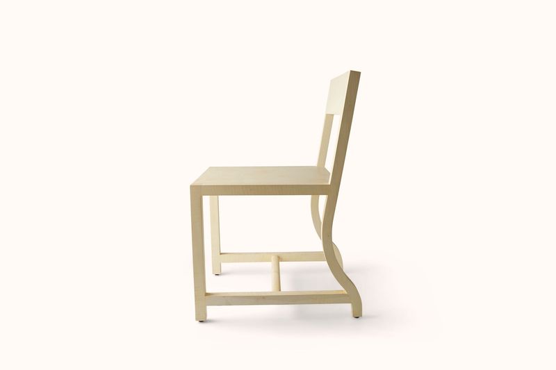 EAST OTIS BLEACHED CURLY MAPLE BURVE CHAIR