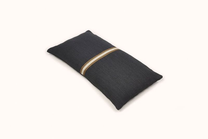 LIBECO FADED BLACK JASPER LUMBAR PILLOW COVER