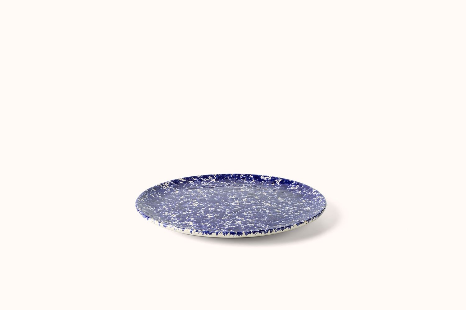 NAVY ON CREAM SPLATTERWARE DINNERWARE, Size: LARGE DINNER PLATE