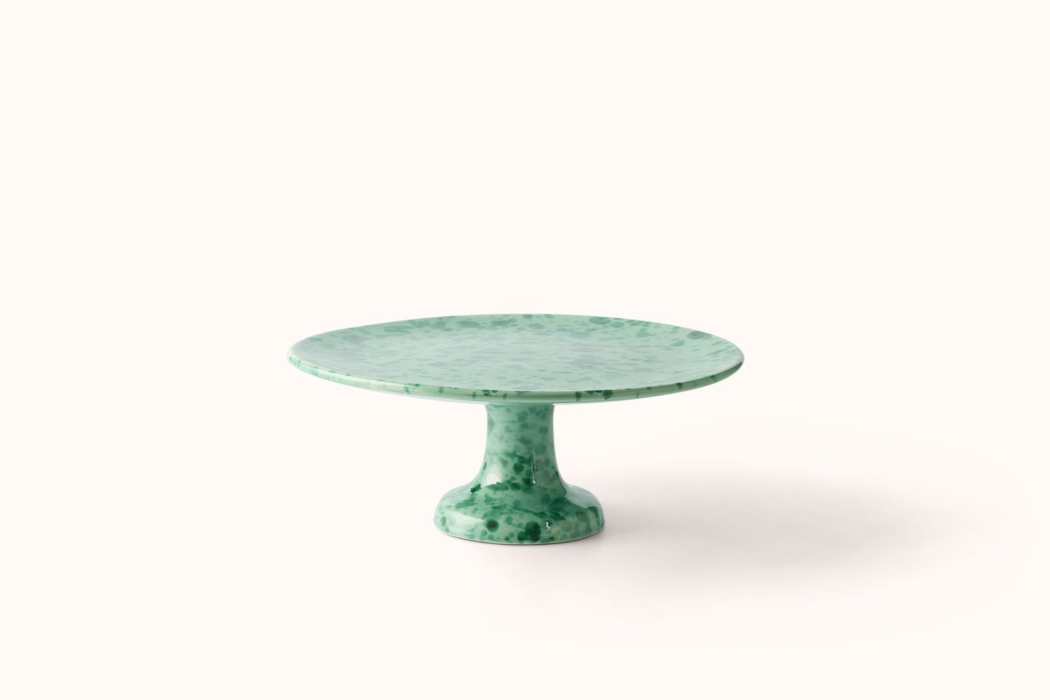 GREEN ON GREEN SPLATTERWARE FRUIT/CAKE PLATE