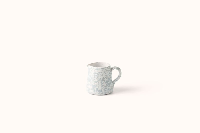 GREY ON WHITE SPLATTERWARE CREAMER