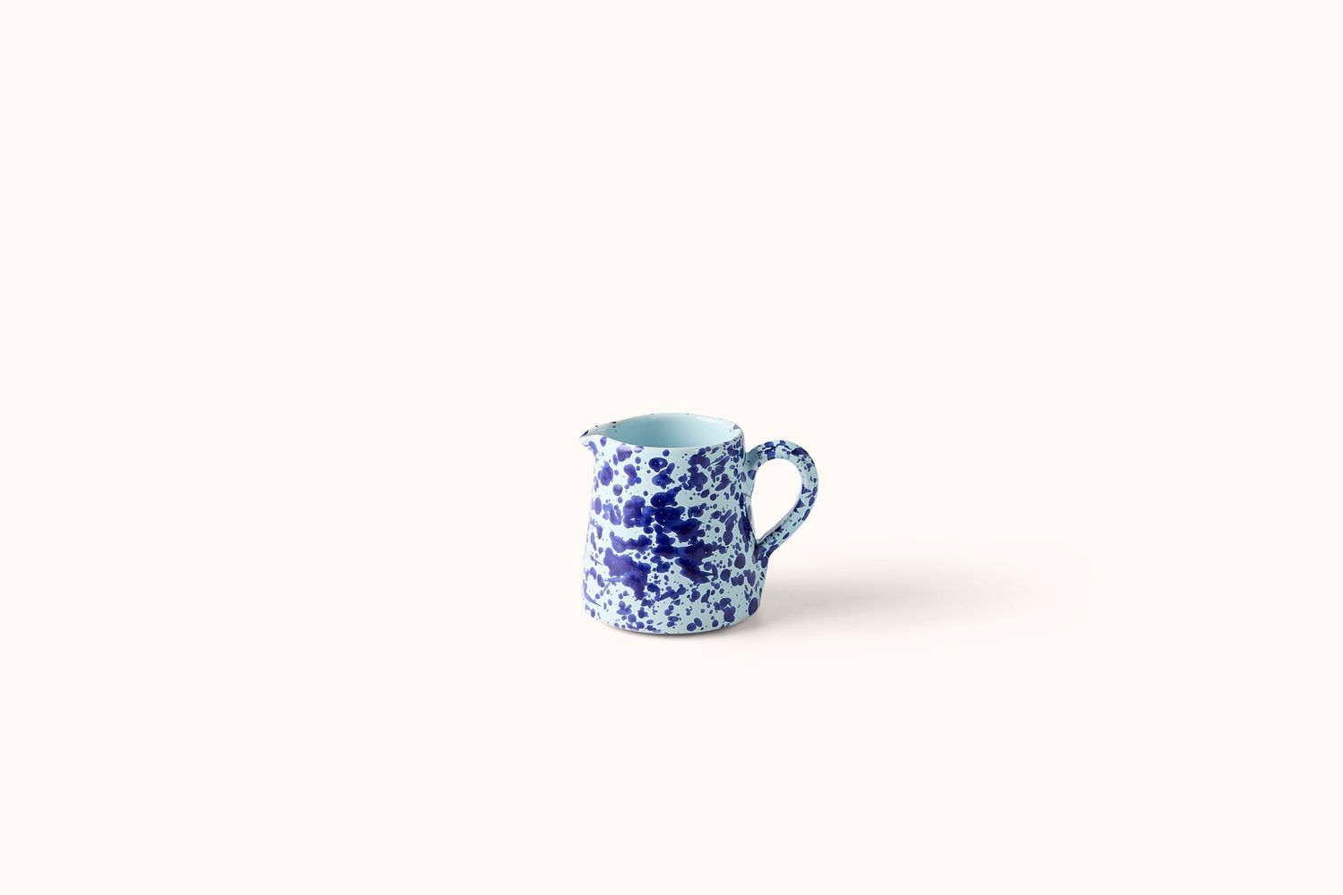 BLUE ON BLUE SPLATTERWARE CREAMER
